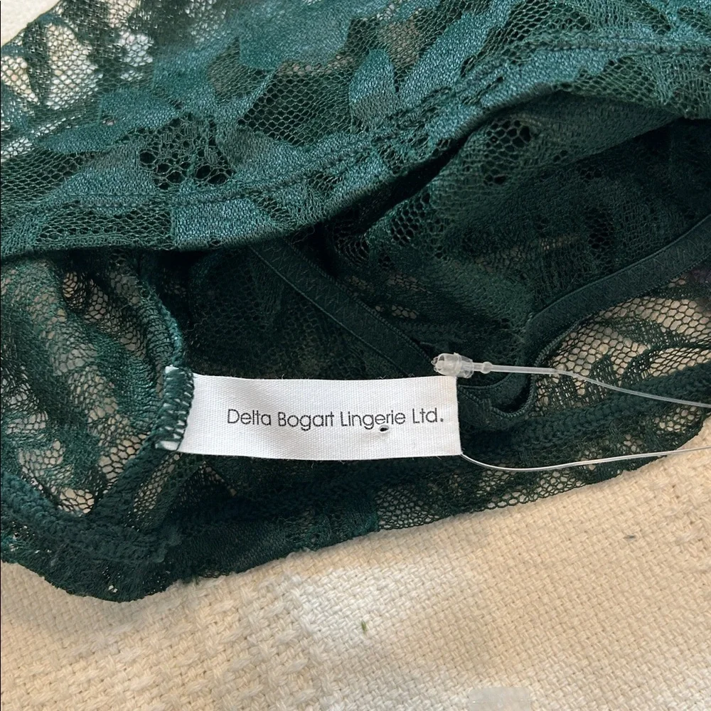 Savage X Fenty Forest Green Lace High Neck Cutout Bralette - Picture 5 of 6